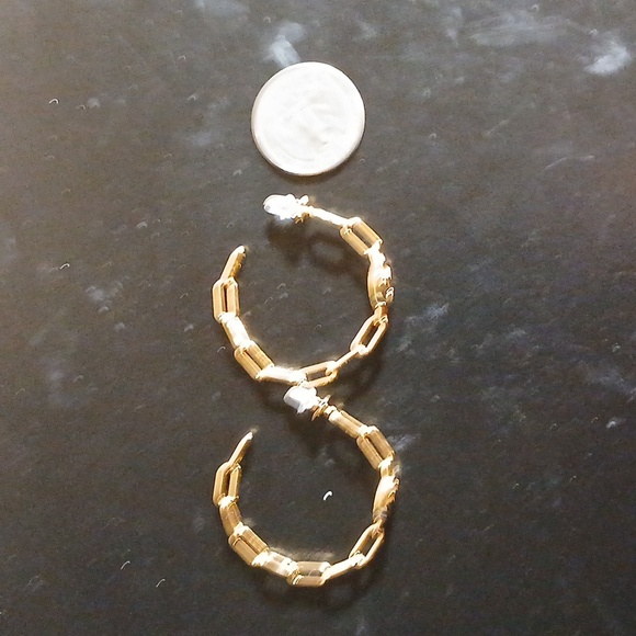 Michael Kors Gold Chain Link Loop Earrings - Picture 5 of 6
